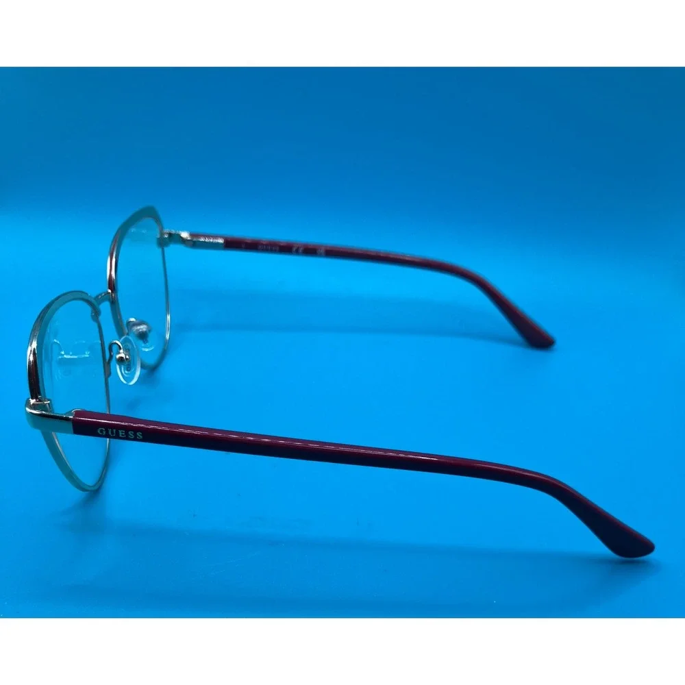 Guess Eyeglass Frames Women 53mm Burgandy Gold Cat Eye GU50334 *Frames Only*
